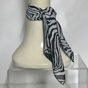 Zebra Striped Black White Neck Scarf
